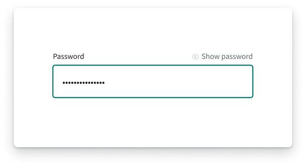 Scroll passwords input