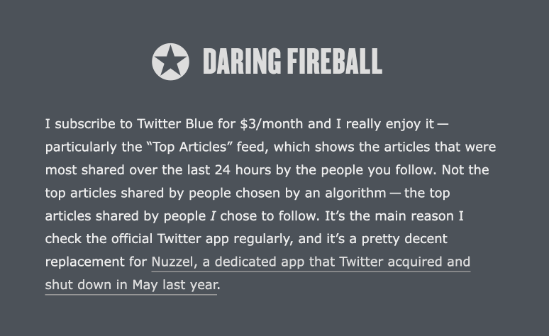 Twitter Top Articles Daring Fireball