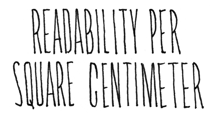 Readability Per Square Centimeter class: narrow