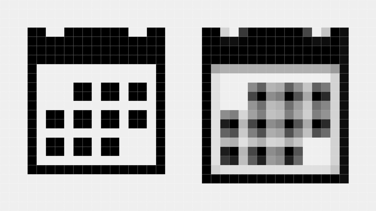 Crisp vs Fuzzy Icon