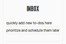 To-do inbox class: narrow