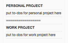 Personal vs work to-dos class: narrow